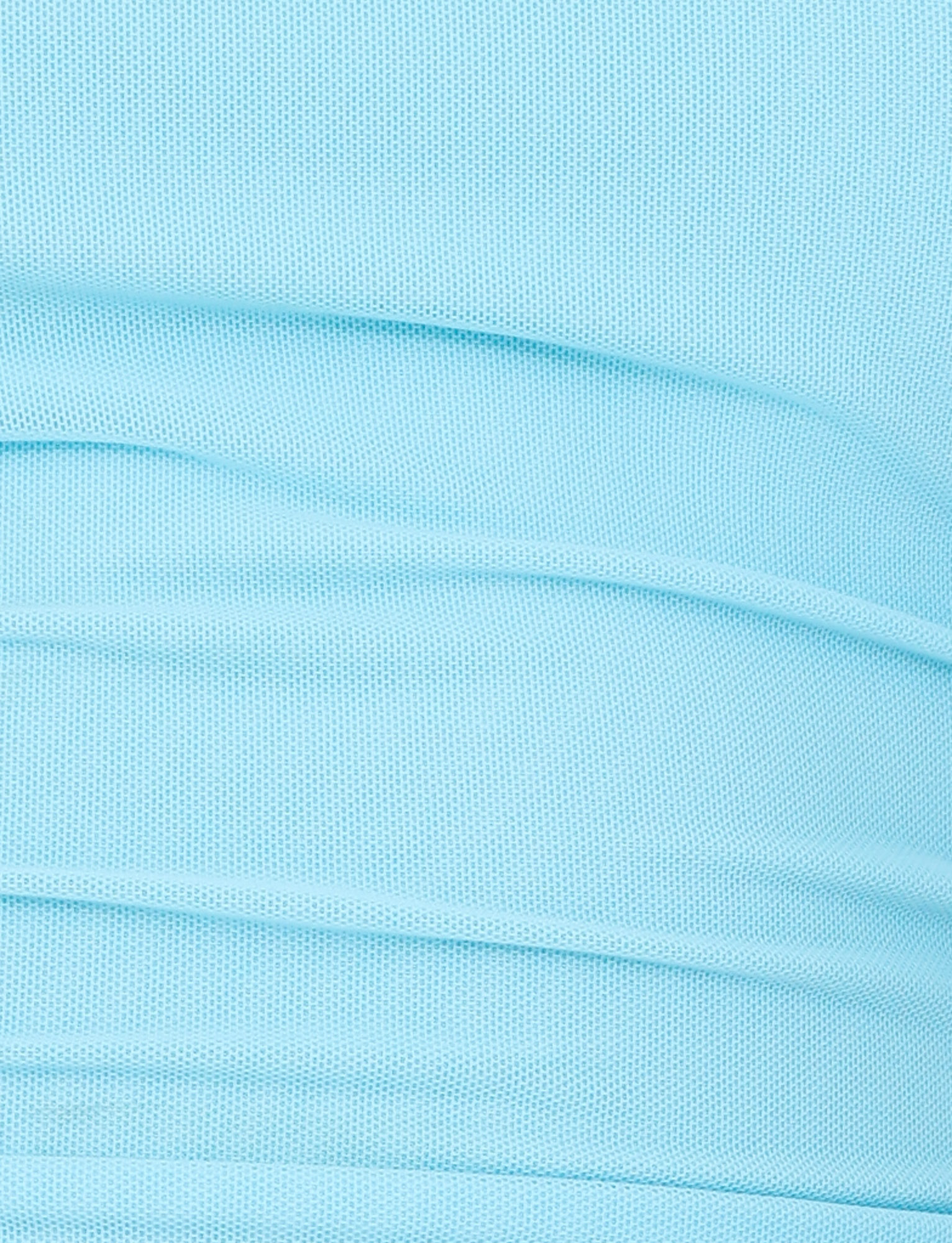 Close-up of the TIGERMIST HARRIETT TUBE TOP in Bright Blue, showing its soft, stretchy mesh fabric with horizontal folds and subtle shadows—highlighting the texture and perfect fit.