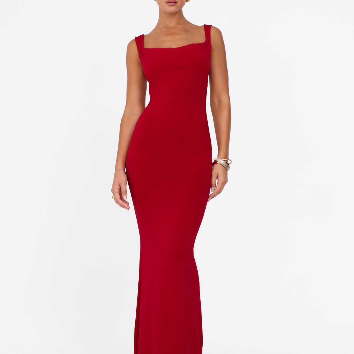 Mira Turtle-neck Maxi Dress - Red main image 0