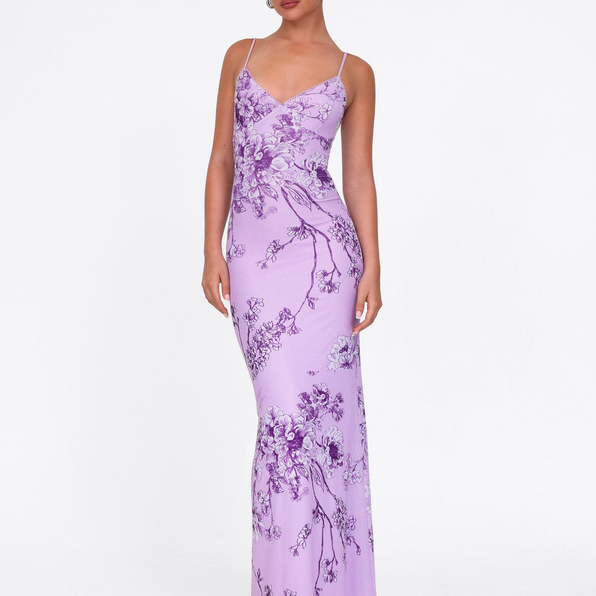 tigermist purple dress NOUR MESH MAXI DRESS