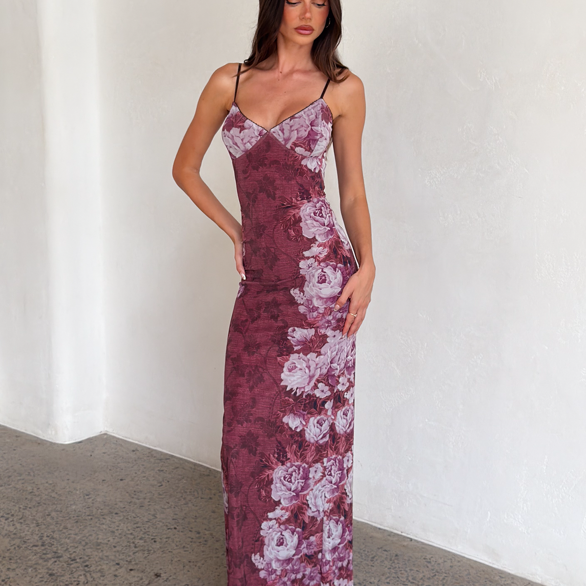 JULIANNA DRESS - MULTI : FLORAL : ROSE STRIPE – Tiger Mist USA