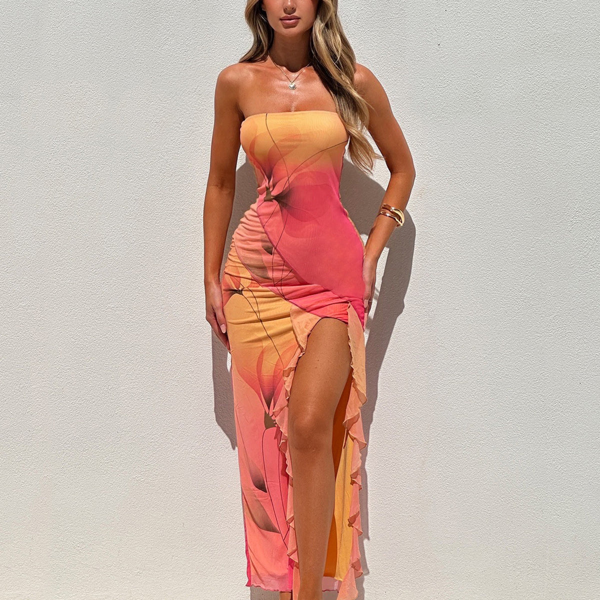 Theodora | Women’s Flowing Layered Elegant Maxi Dress