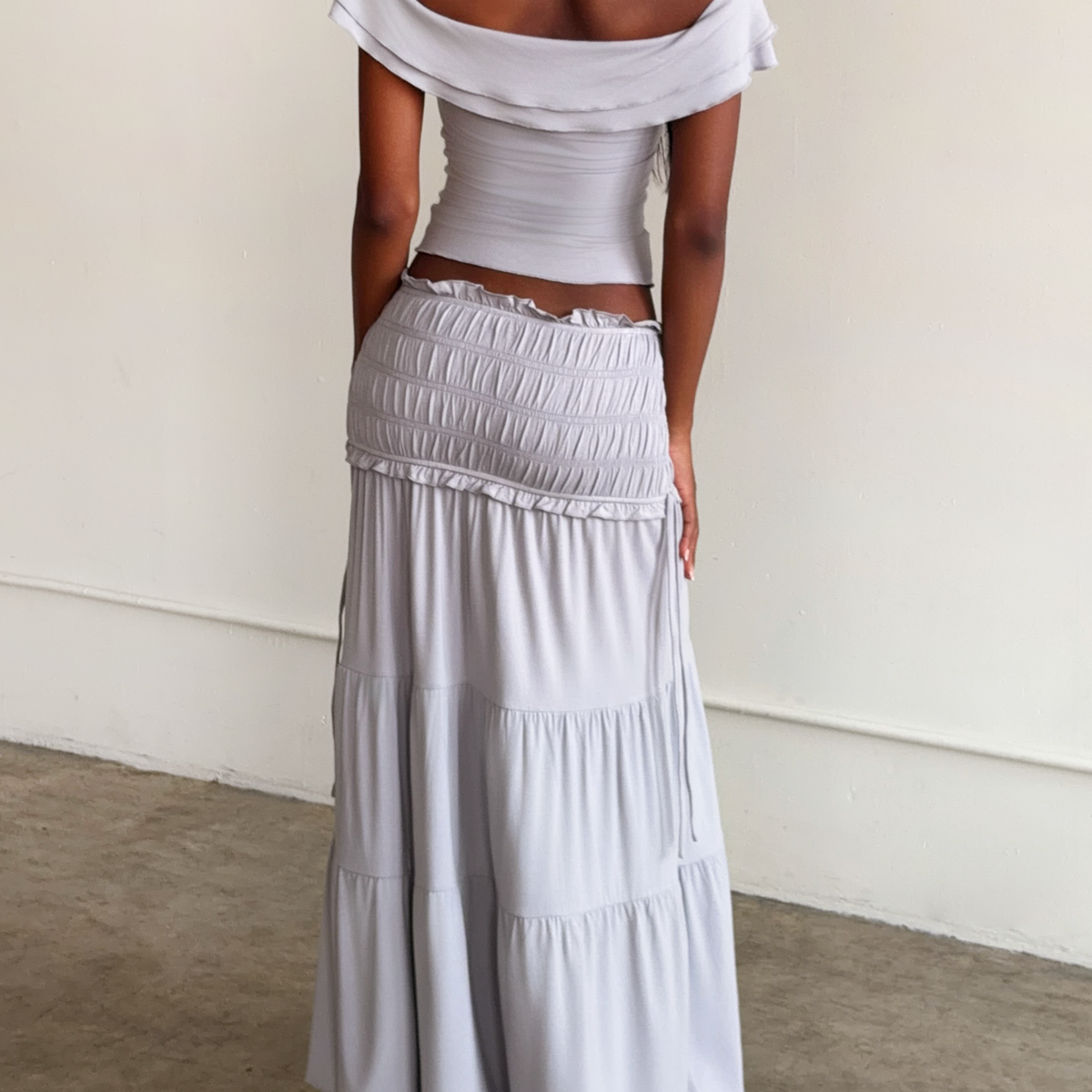 DENALI MAXI SKIRT - DOVE GREY – Tiger Mist USA