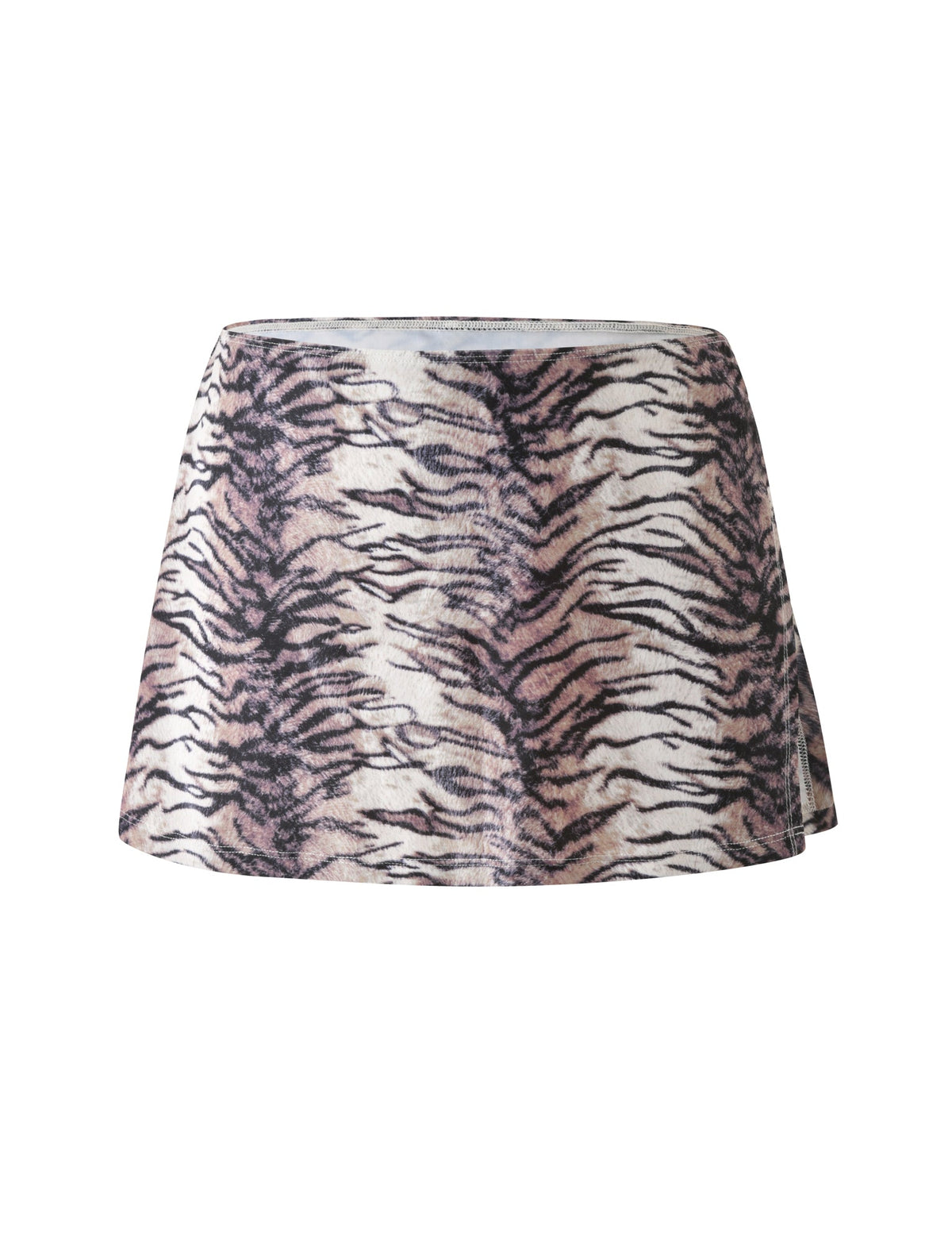 DIANA SKIRT SET - NEUTRAL TIGER A-line tiger stripe bikini skirt in a neutral print.