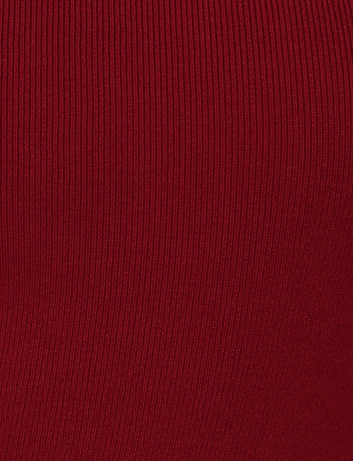Close-up of the TIGERMIST CYPRESS MINI DRESS - RED : WINE, showcasing its ribbed fabric with fine vertical lines and rich texture.