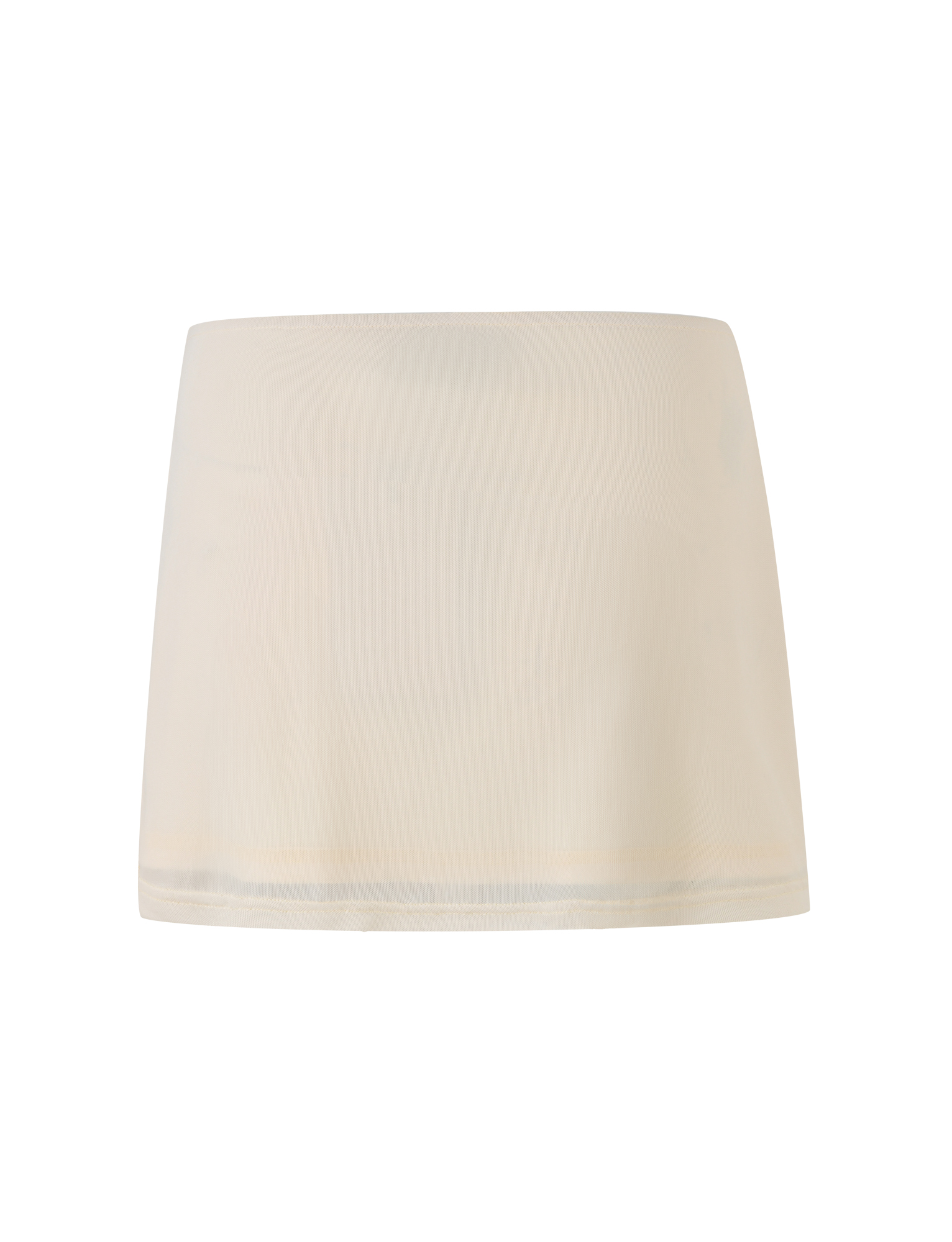 The TIGERMIST OCTAVIA MINI SKIRT in neutral cream features a simple, straight cut and is displayed against a white background.