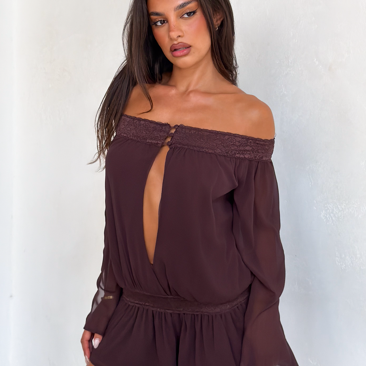 TESSIE PLAYSUIT - BROWN