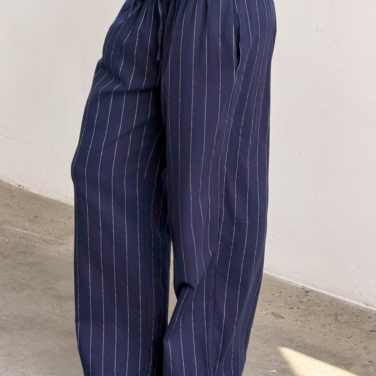 papier Prime line pants /navy×blue LAINEY PANT - NAVY PINSTRIPE – Tiger Mist USA