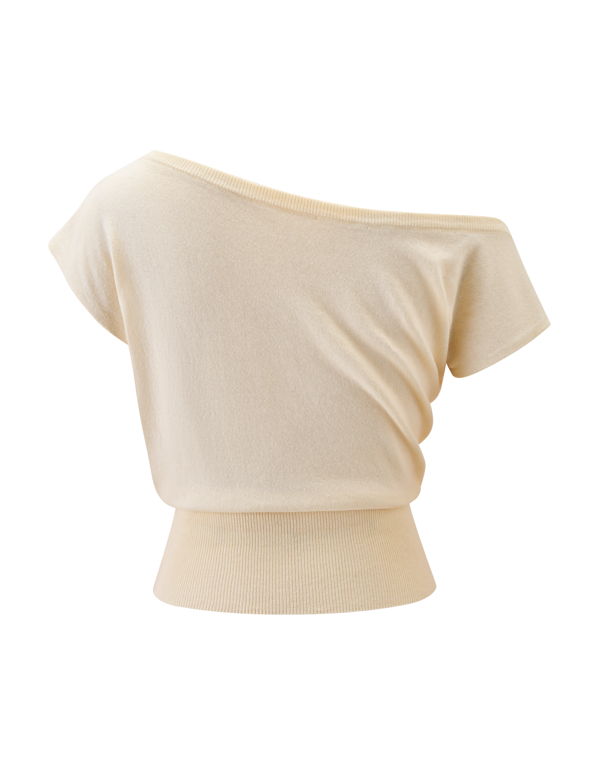 The TYLA SLEEVELESS KNIT TOP in cream by TIGERMIST features a wide neckline, fitted ribbed waistband, and is displayed against a white background.