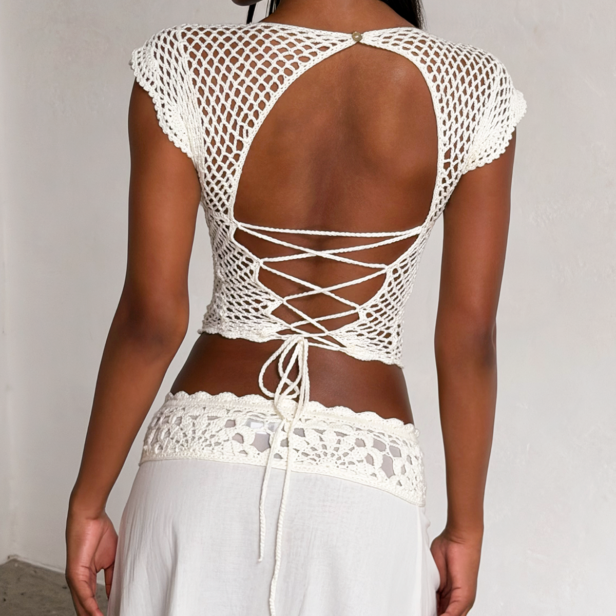 SASHA CROCHET TOP - IVORY – Tiger Mist USA