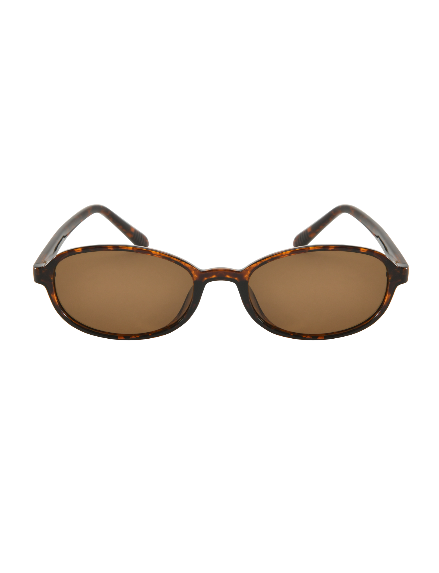 The ESTA GLASSES - TORTOISESHELL by TIGERMIST feature oval tortoiseshell frames, brown tinted lenses with UV400 protection, and are showcased on a plain white background.