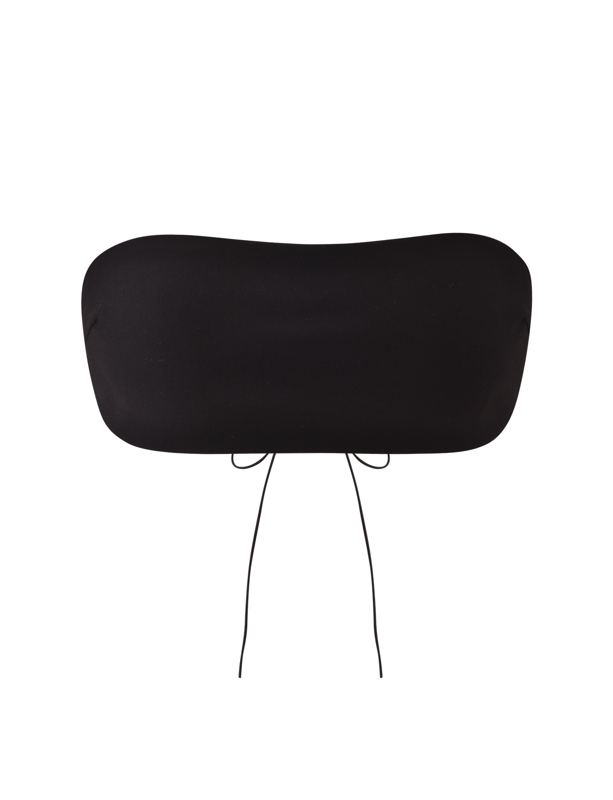 The TIGERMIST PILAR BANDEAU - BLACK is a strapless, cropped bandeau top with thin adjustable front ties and a lace-up back, shown on a plain white background.
