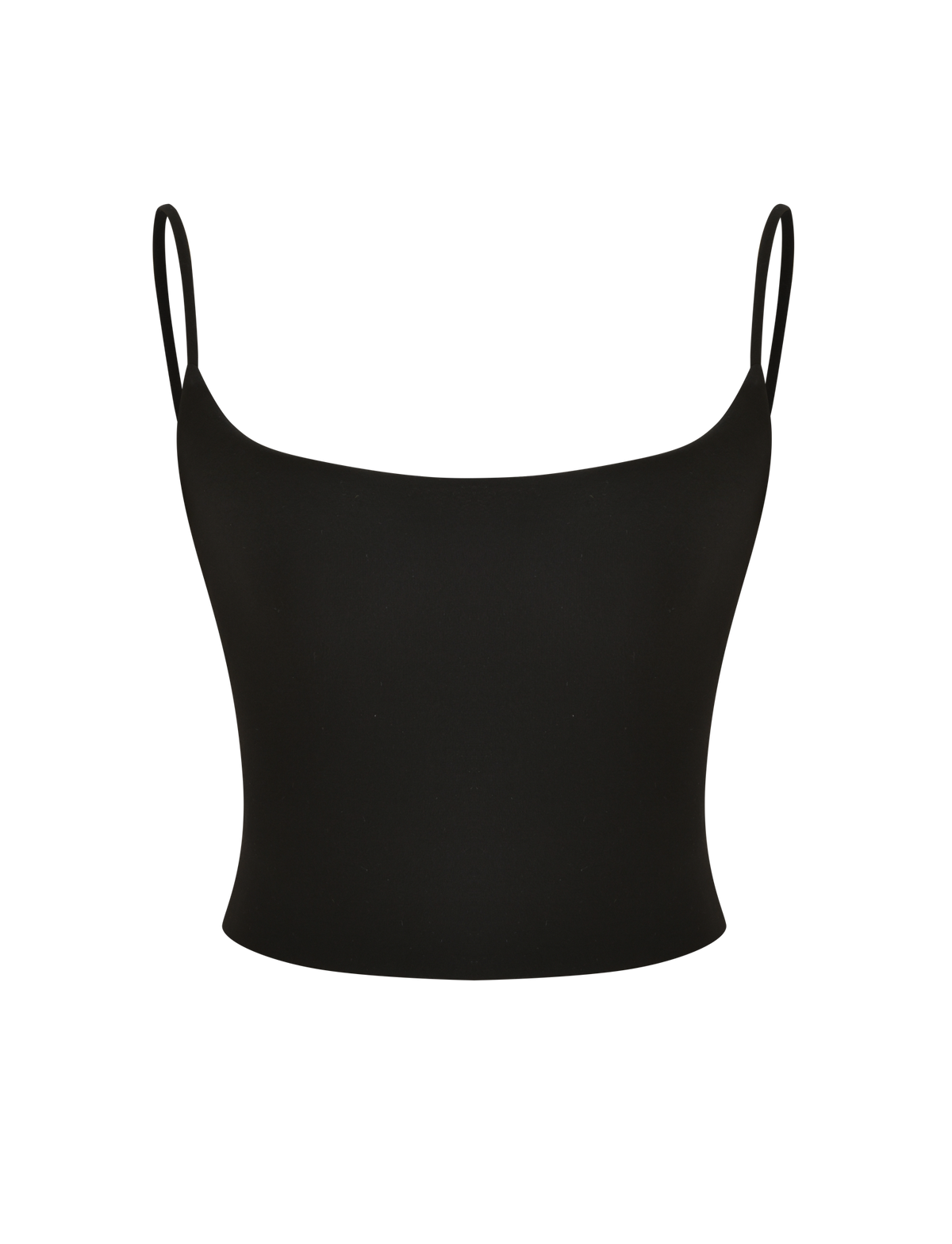 The TIGERMIST MINERVA TOP - BLACK is a plain black singlet with adjustable spaghetti straps, shown against a white background.