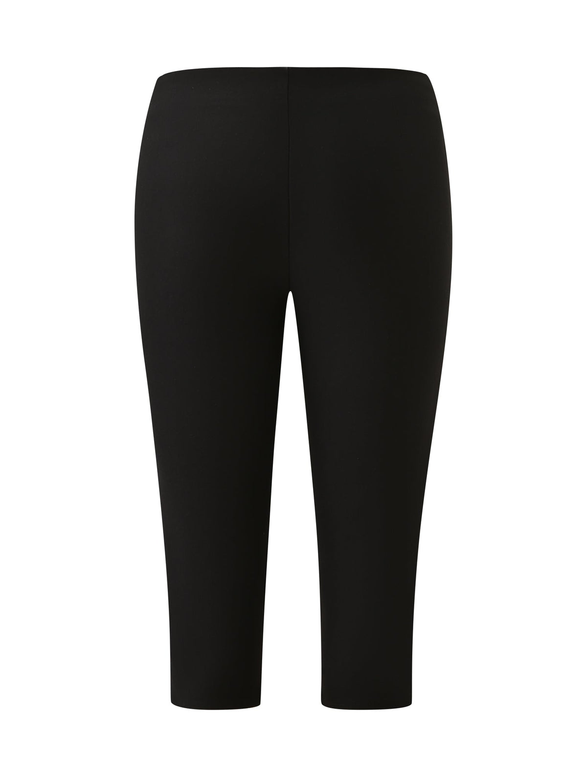 MOLLIE CAPRI - BLACK stretch ponte capri-length leggings with a mid-rise waist.