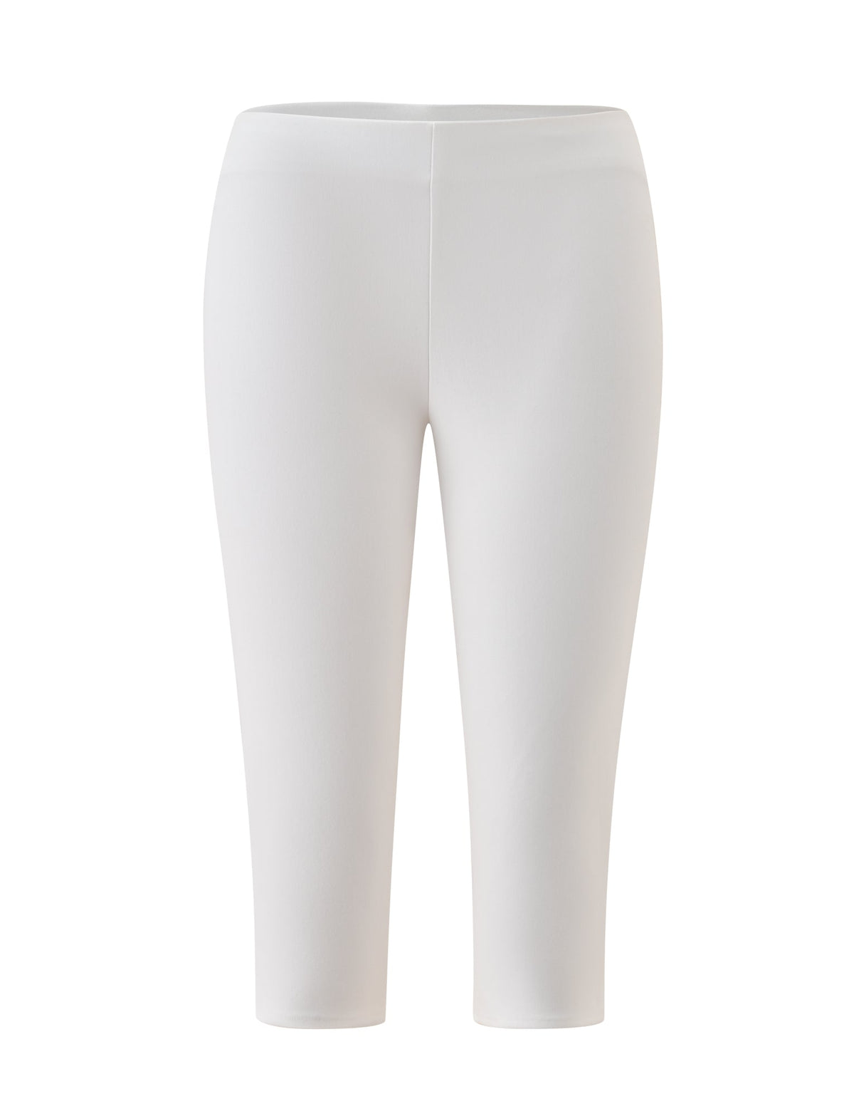 Off-white stretch ponte MOLLIE CAPRI - IVORY pants with a high waistband.