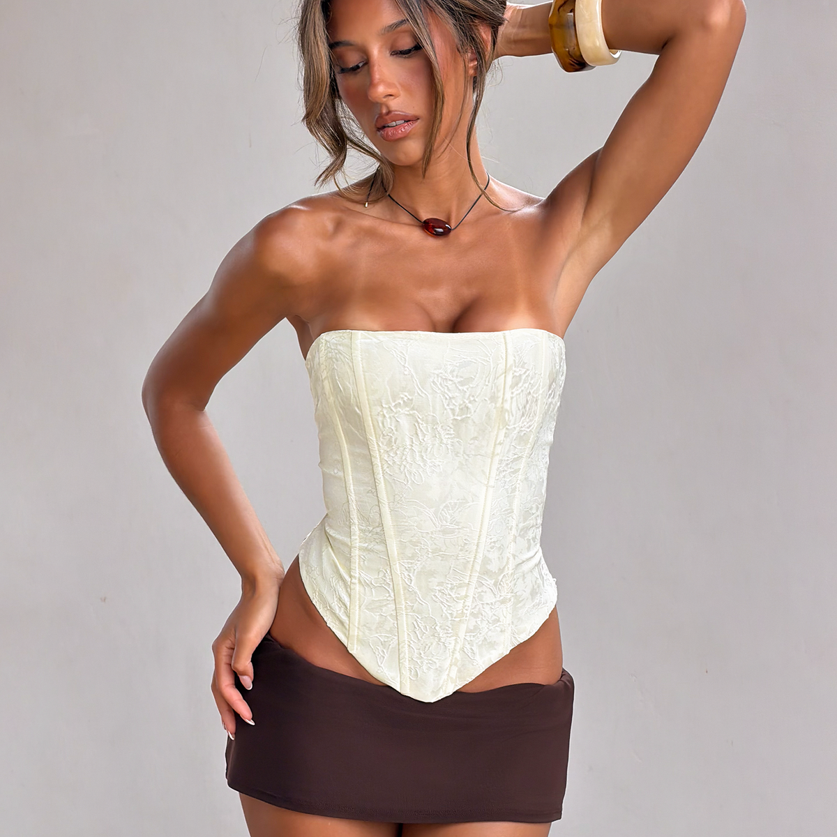 LANIA CORSET TOP - CREAM – Tiger Mist USA