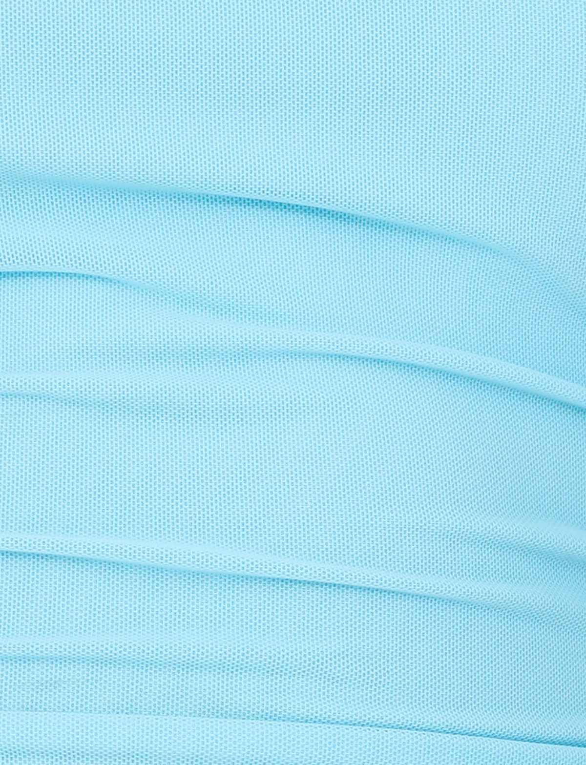 Close-up of the TIGERMIST HARRIETT TUBE TOP in Bright Blue, showing its soft, stretchy mesh fabric with horizontal folds and subtle shadows—highlighting the texture and perfect fit.