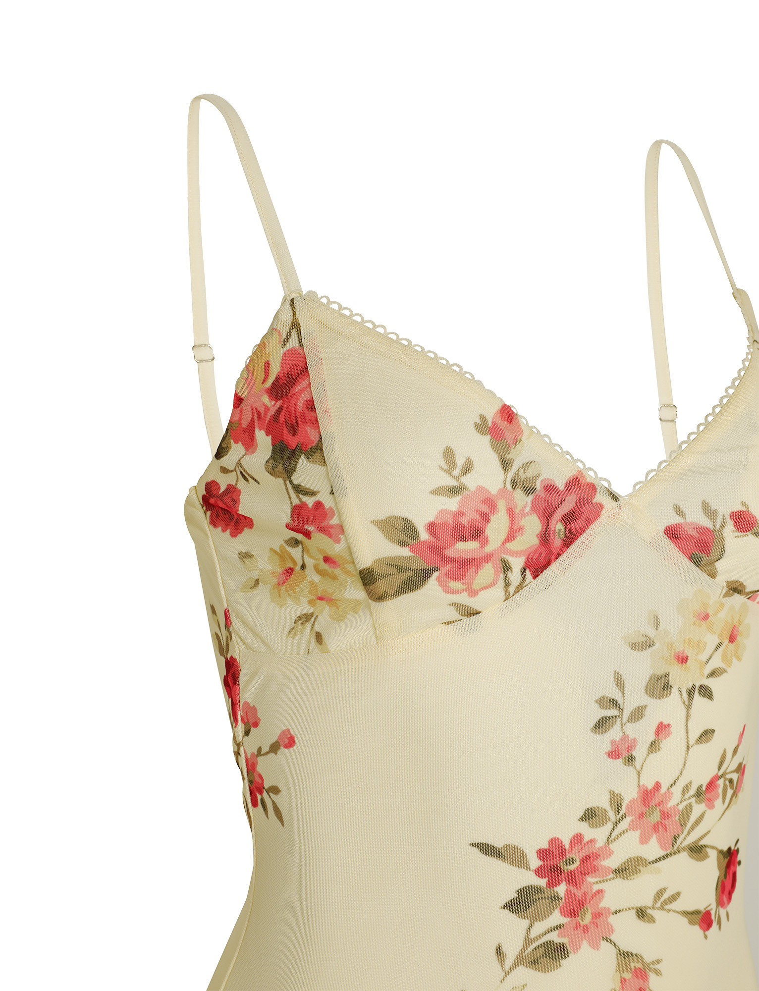 The JULIANNA DRESS by TIGERMIST features a yellow macro floral pop print with adjustable spaghetti straps. Its lightweight, semi-sheer fabric delivers a soft, feminine look—ideal for warm days.