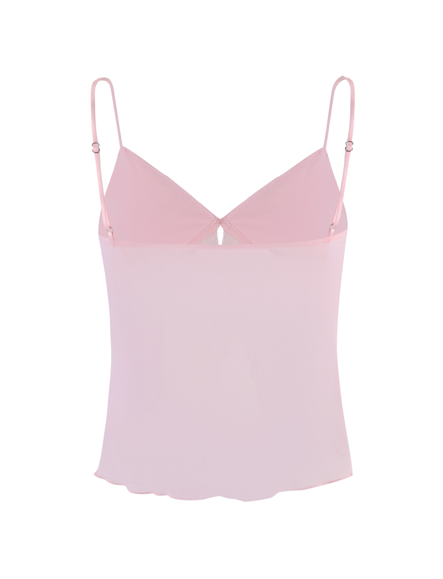 The TYSON TOP - BABY PINK by TIGERMIST is a light pink sleeveless singlet with thin adjustable straps, lace details, and a front keyhole for a delicate look.