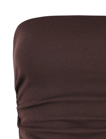 HARRIETT RIB TUBE TOP - BLACK