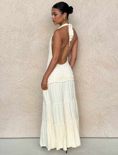 DENALI HALTER DRESS - NEUTRAL : BONE Tiger Mist USA DENALI HALTER DRESS - NEUTRAL : BONE Tiger Mist USA