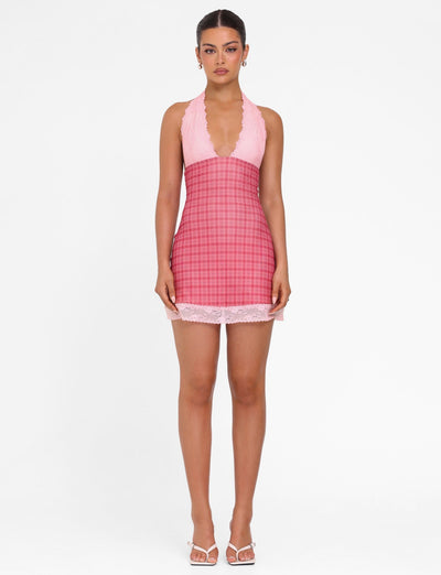 red check dress next Lola + The Boys Red Plaid Mini Dress, 12