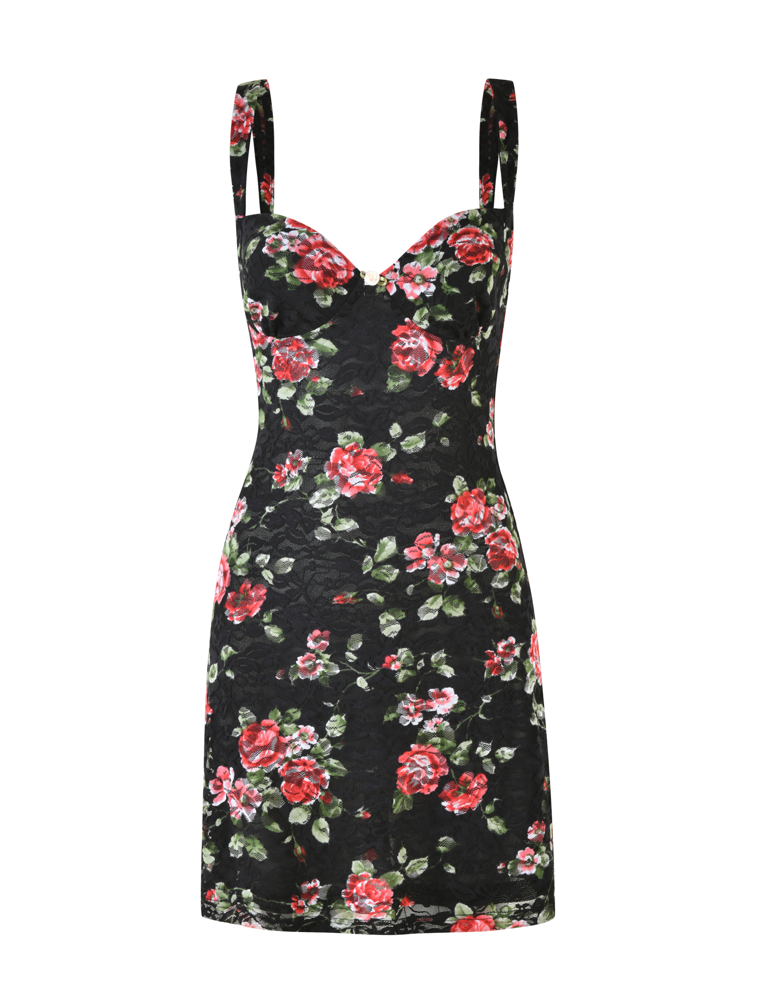 black bodycon dress with flowers ANDEE MINI Size:Custom (14-18 US, 46-50 EU) Fit & Flare V-Neck maybankholsale collide in our custom