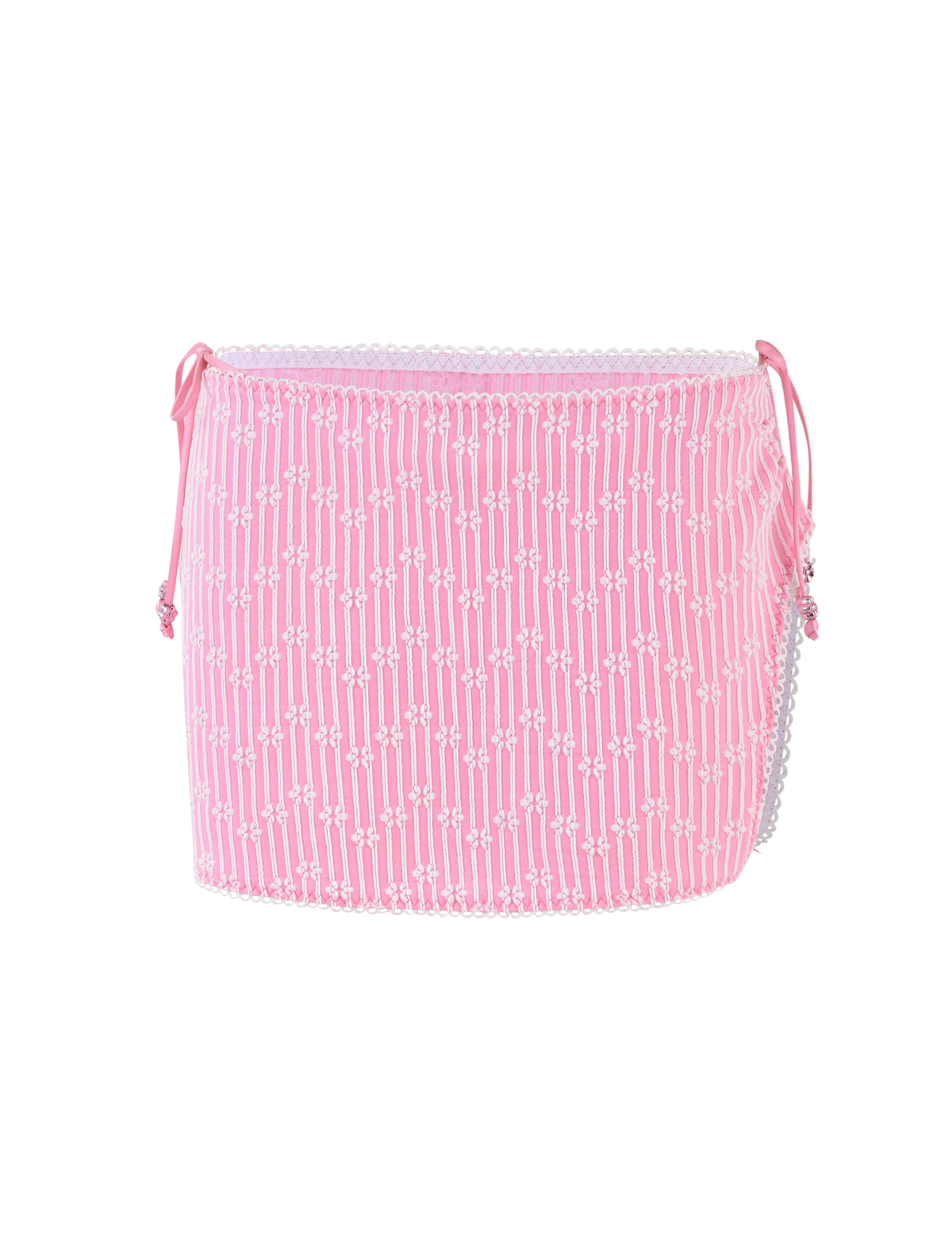 The SAHRA BIKINI 2PC BOTTOM - PINK FLOWER STRIPE by TIGERMIST features a charming pink floral stripe design with delicate details for a stylish, feminine touch.