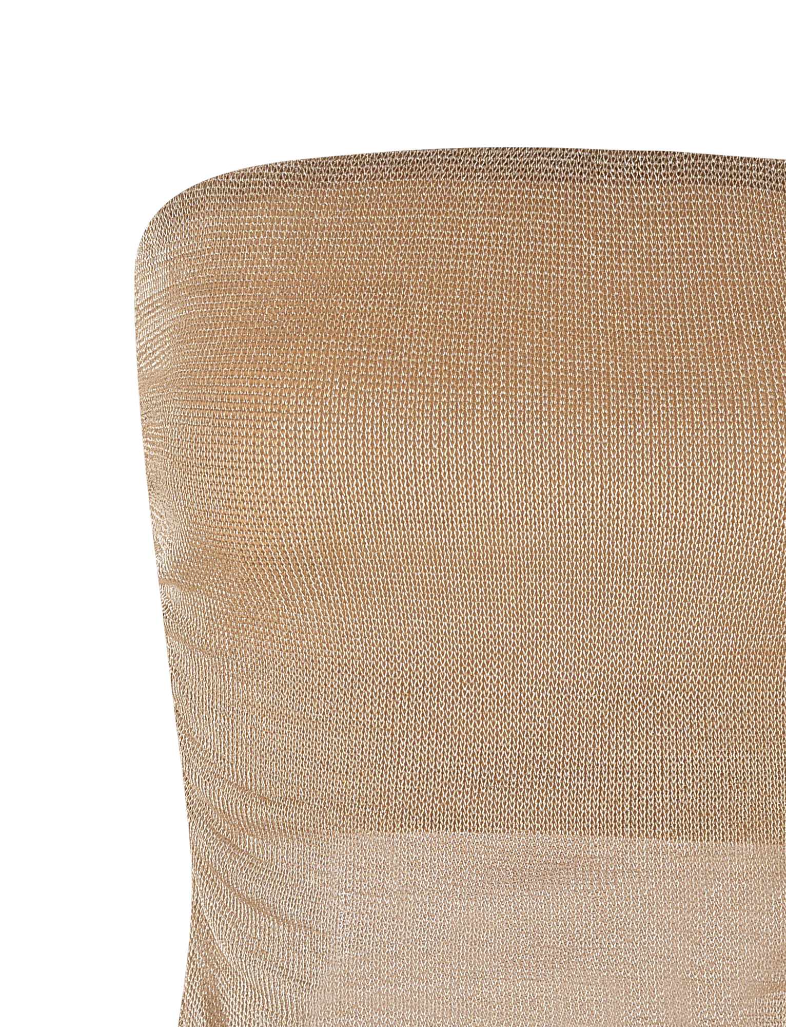 A close-up of the TIGERMIST HARRIETT TUBE TOP - GOLD, a strapless top in textured, shimmery gold jersey. Only the upper chest and torso are visible; the head, arms, and background are not shown.