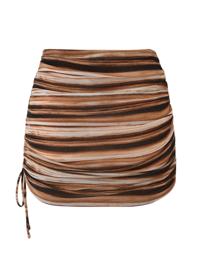 BRAELYN MINI SKIRT - BROWN STRIPE – Tiger Mist USA