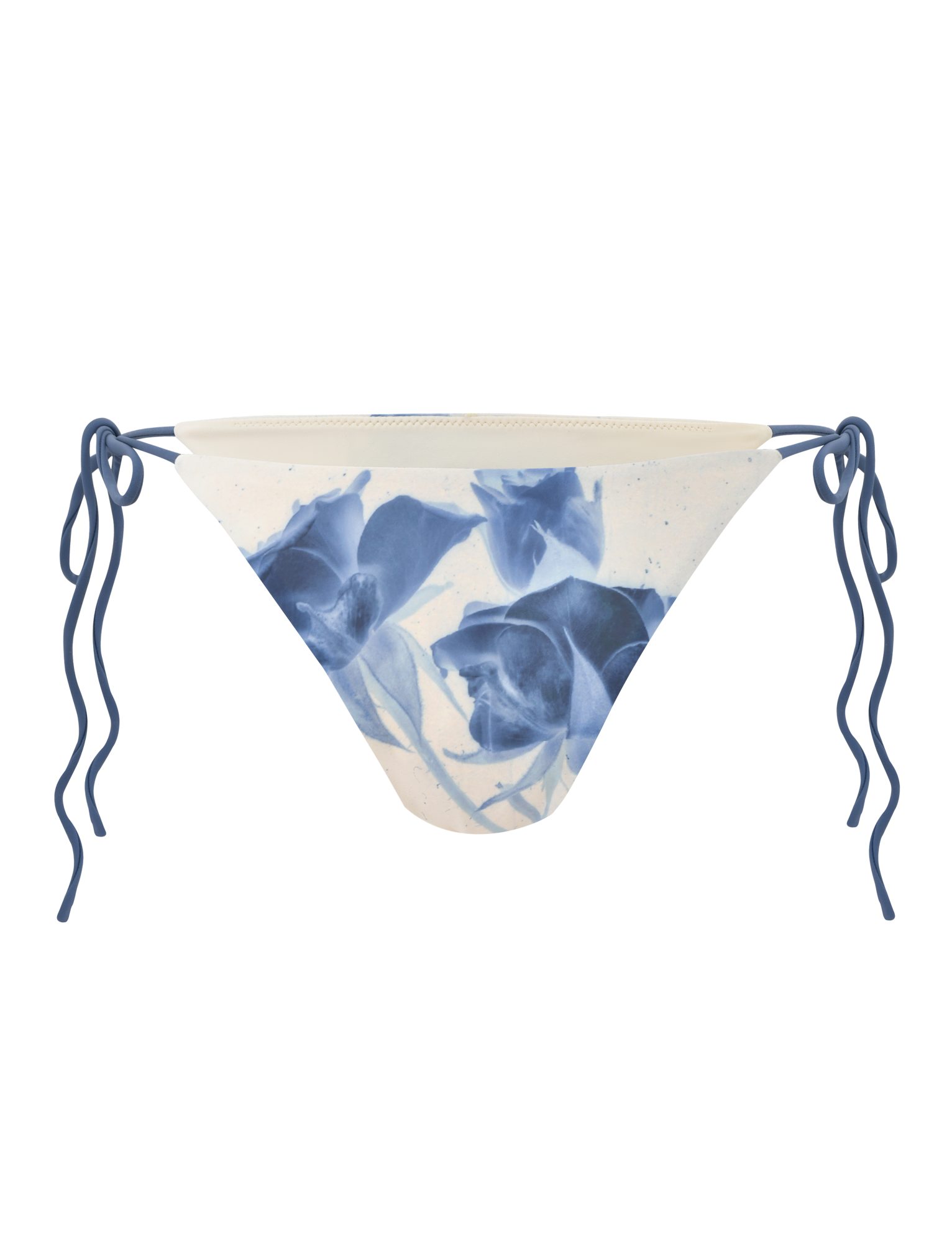 Pair the TIGERMIST CYLAS BIKINI BOTTOM - INDIGO FLORAL with a cloth face mask featuring blue rose print and adjustable blue ear loops for a coordinated summer style.