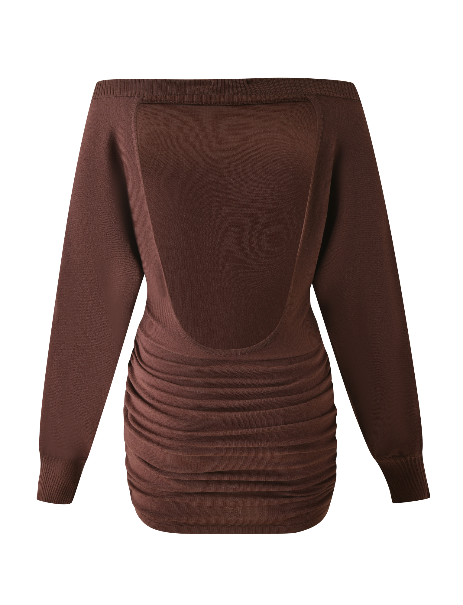 brown long sleeve mini dress JANINE MINI DRESS