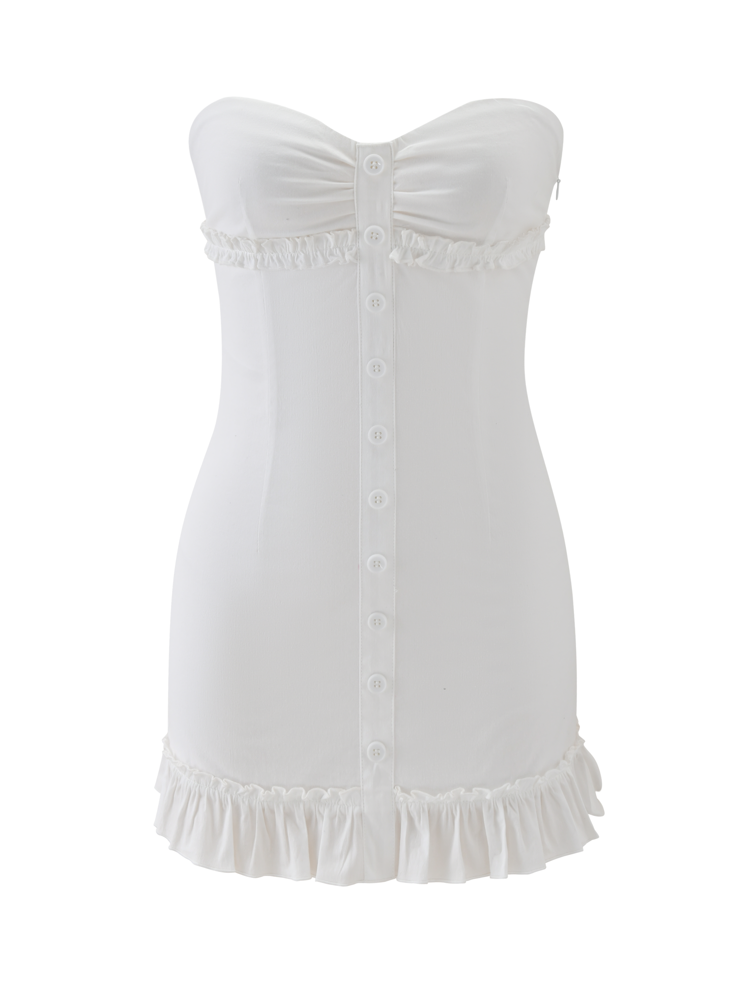 KITTIE STRAPLESS DRESS - WHITE