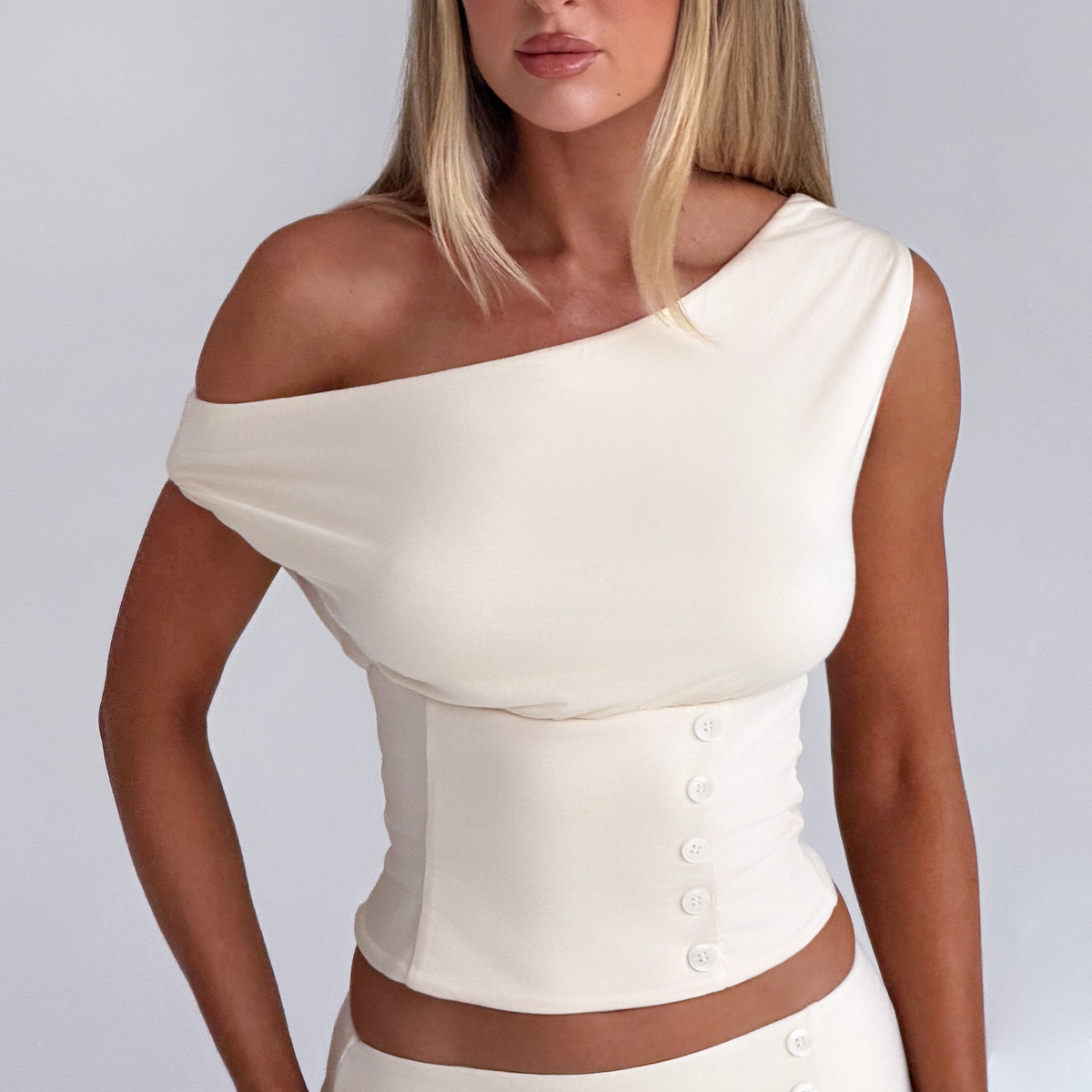 ALYSSA OFF SHOULDER TOP - CREAM