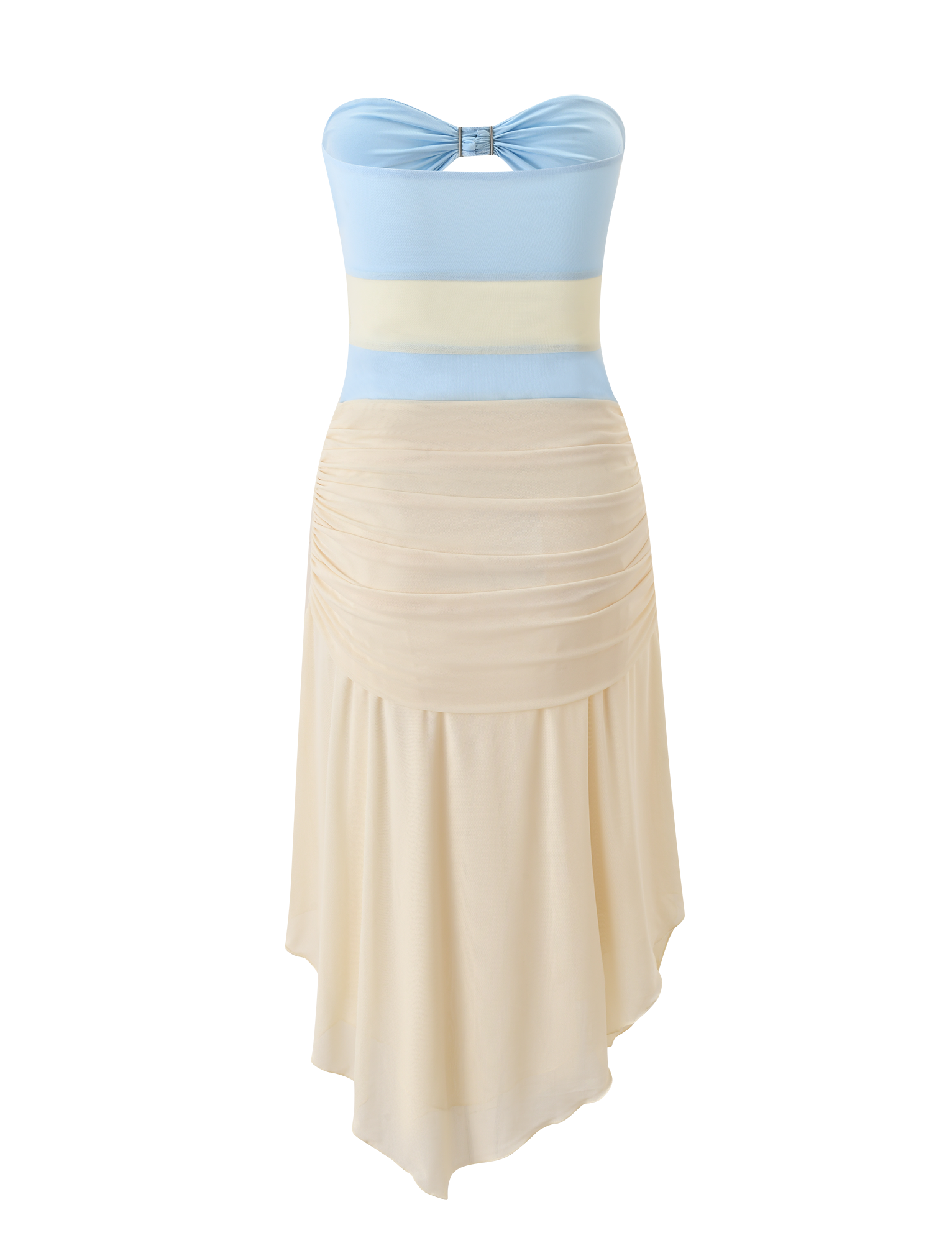 blue cream dress Women's Garden Breeze Floral Midi Dress in Cream/Blue main image 0