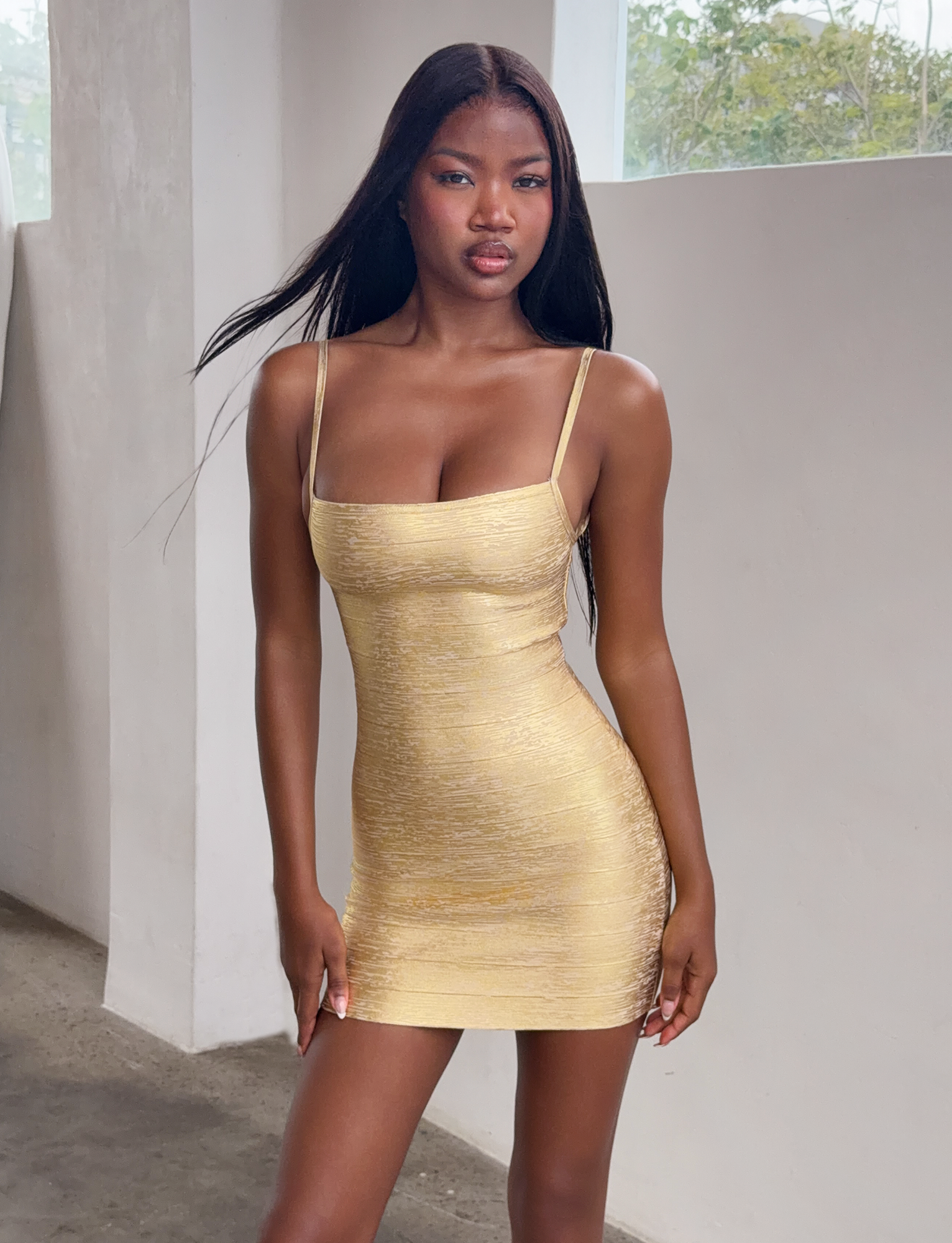 gold tiger mist dress MIDORI METALLIC MINI BANDAGE Rent House Of Cb Color:Beet Red This shimmering knit minidress fold down collar
