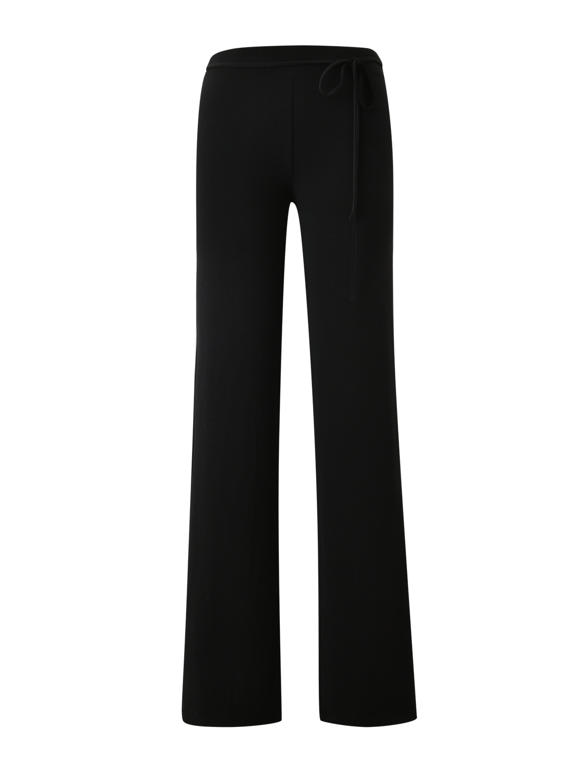 The KAILI PANT - BLACK by TIGERMIST is a high-waisted, wide-leg pant with a removable self-tie belt, shown against a plain white background.