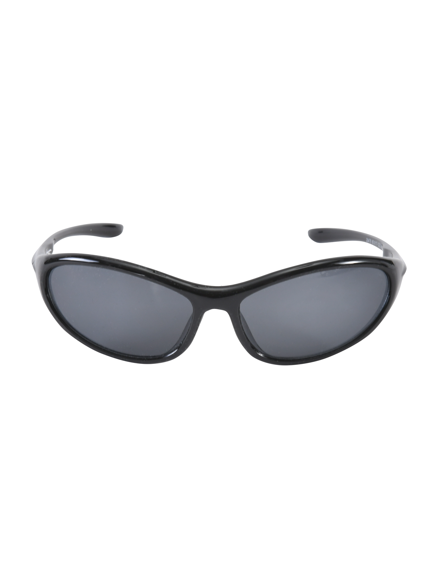 The TIGERMIST RIVAH FASHION GLASSES - BLACK feature sleek black wraparound acrylic frames with reflective black elongated oval lenses, shown front-facing against a plain white background.