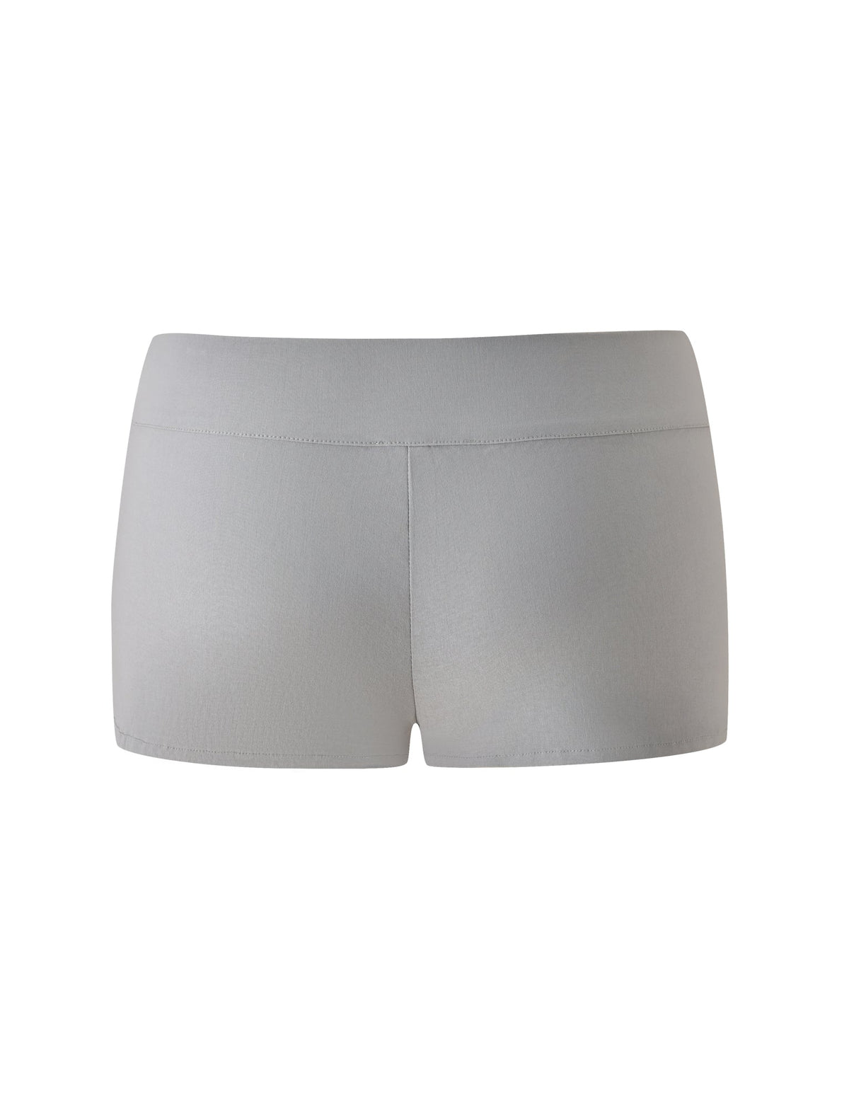 The SUKI SHORT - GREY by TIGERMIST is displayed from the back, highlighting its tailored silhouette, smooth waistband, and minimal seams against a plain white background.