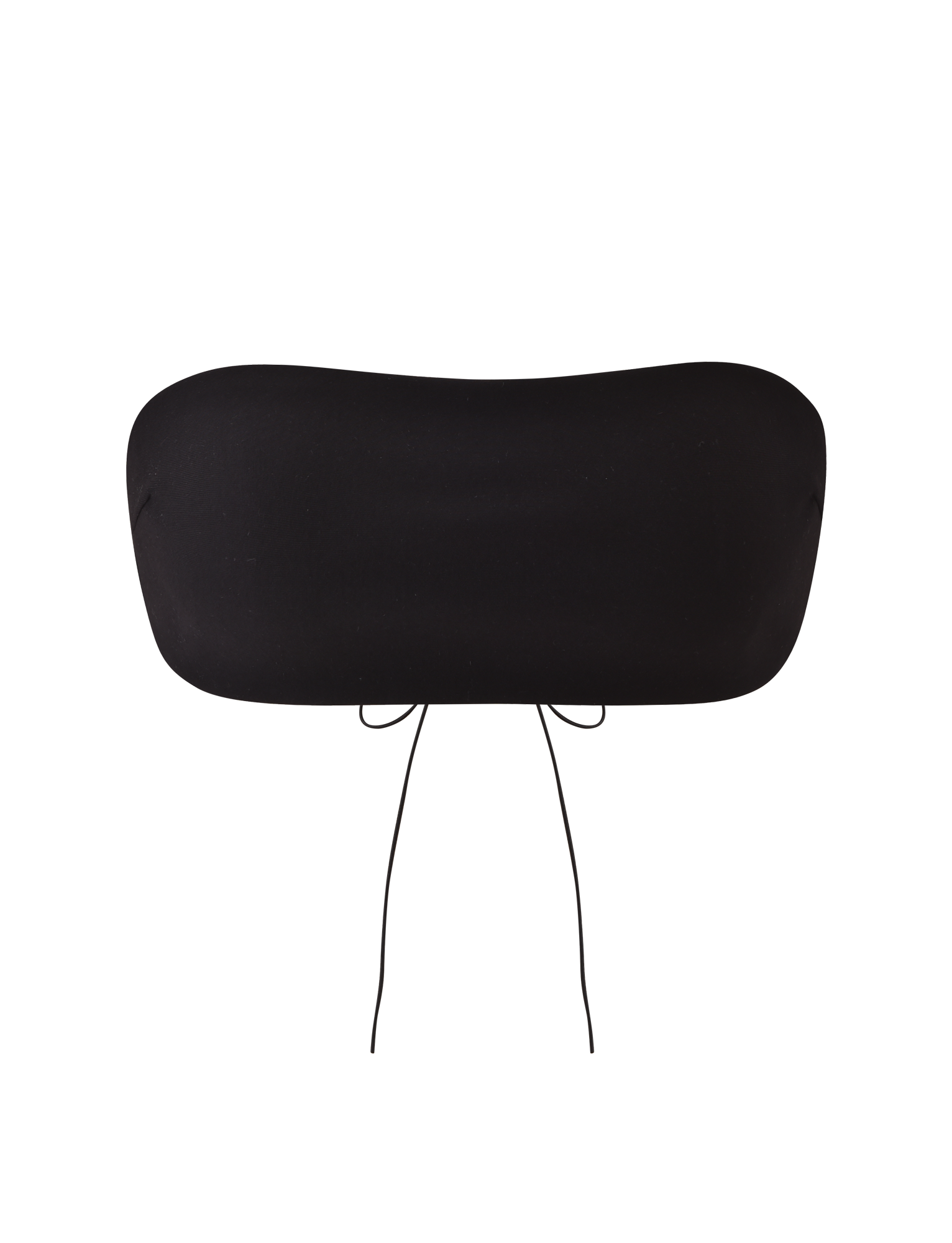 The TIGERMIST PILAR BANDEAU - BLACK is a strapless, cropped bandeau top with thin adjustable front ties and a lace-up back, shown on a plain white background.
