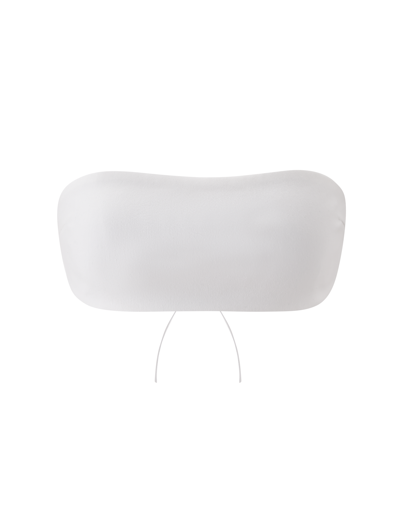 The TIGERMIST PILAR BANDEAU in white features a smooth texture, subtle square neckline, and thin lace-up back ties, shown on a plain white background.