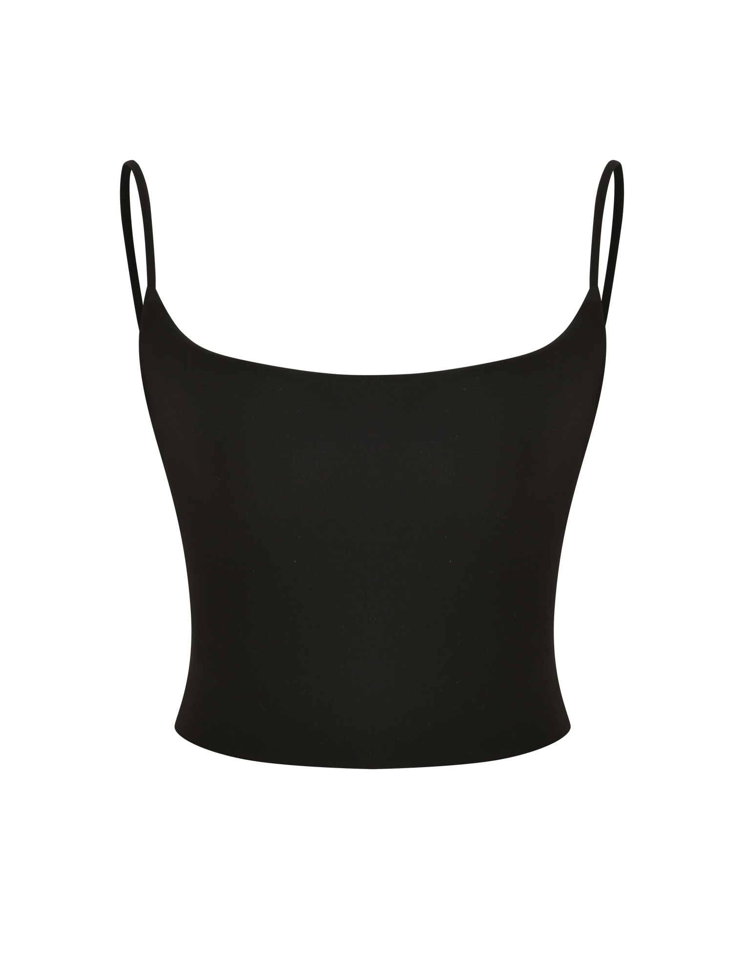 The TIGERMIST MINERVA TOP - BLACK is a plain black singlet with adjustable spaghetti straps, shown against a white background.