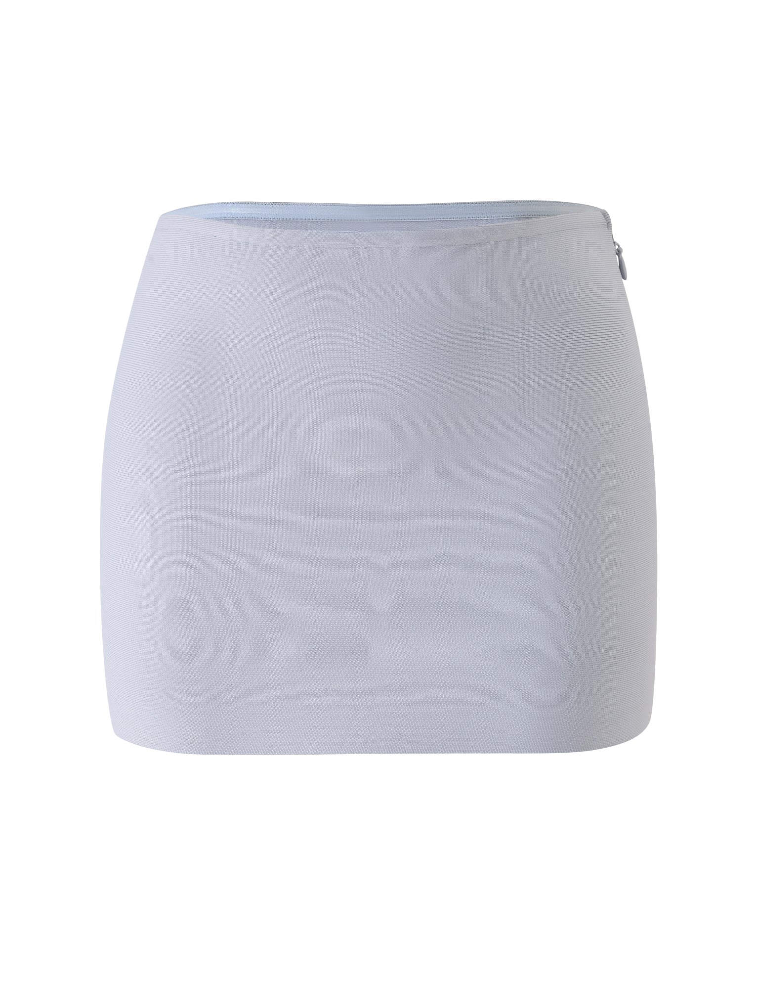 The TAHNIA BANDAGE MINI SKIRT in Dove Grey by TIGERMIST is a high-waisted bandage mini skirt with a simple, smooth design and a subtle side zipper. This bodycon skirt features a slight sheen with no visible patterns, pleats, or embellishments, flattering your silhouette for a sleek look.