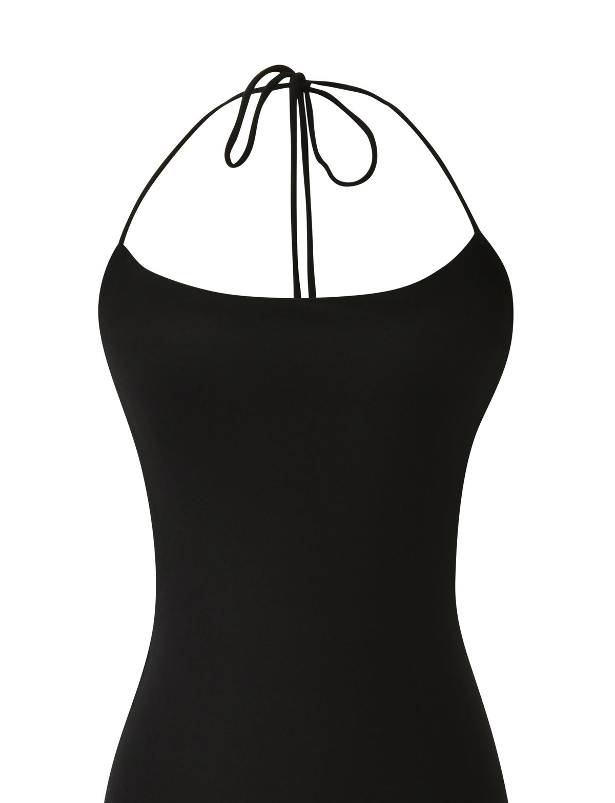 The EVE MIDI DRESS - BLACK by TIGERMIST features thin halter straps, a 90′s neckline, and a smooth, fitted silhouette for an elegant and timeless look.