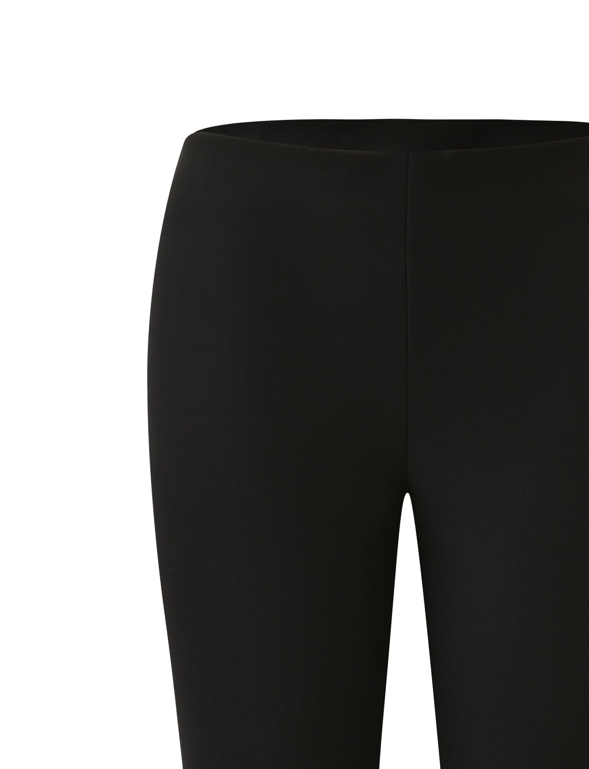 MOLLIE CAPRI - BLACK stretch ponte capri leggings with a high waistband.