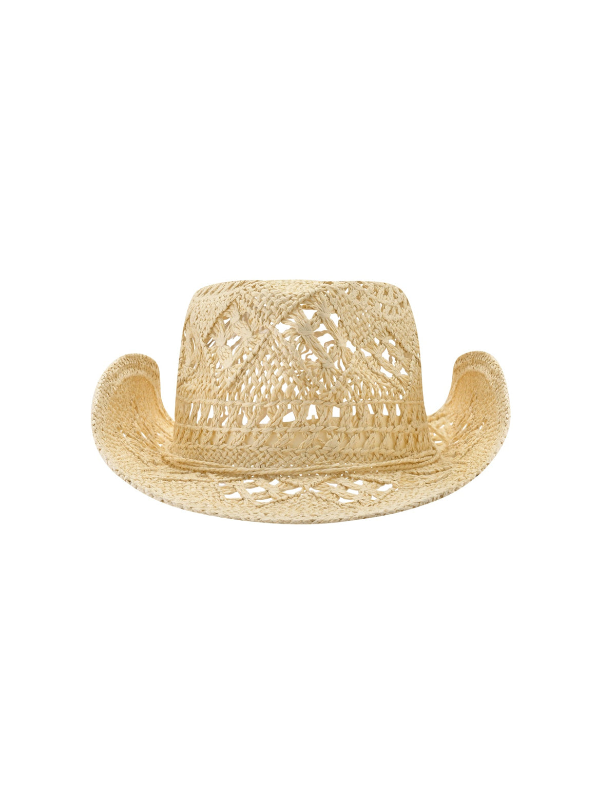 COPELAND COWBOY HAT - TAN in a straw design featuring an open-weave pattern and a one size fits most fit.