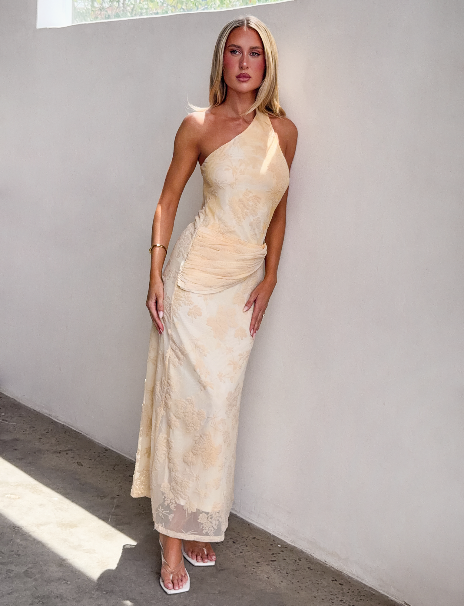 CHARLYSE ONE SHOULDER MAXI DRESS - BUTTER YELLOW Tiger Mist USA CHARLYSE ONE SHOULDER MAXI DRESS - BUTTER YELLOW Tiger Mist USA