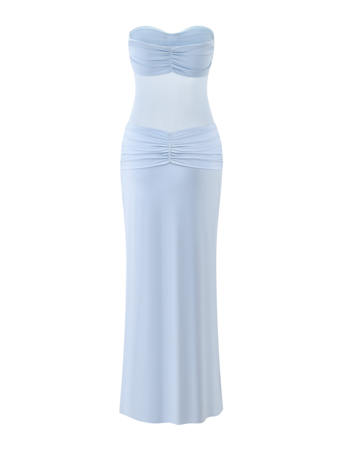 light blue and white maxi dress AIYANNA LAGENCE Sutton Maxi Dress ProductGroup:T110190 Color:Black Stone Long Sleeve High Neck