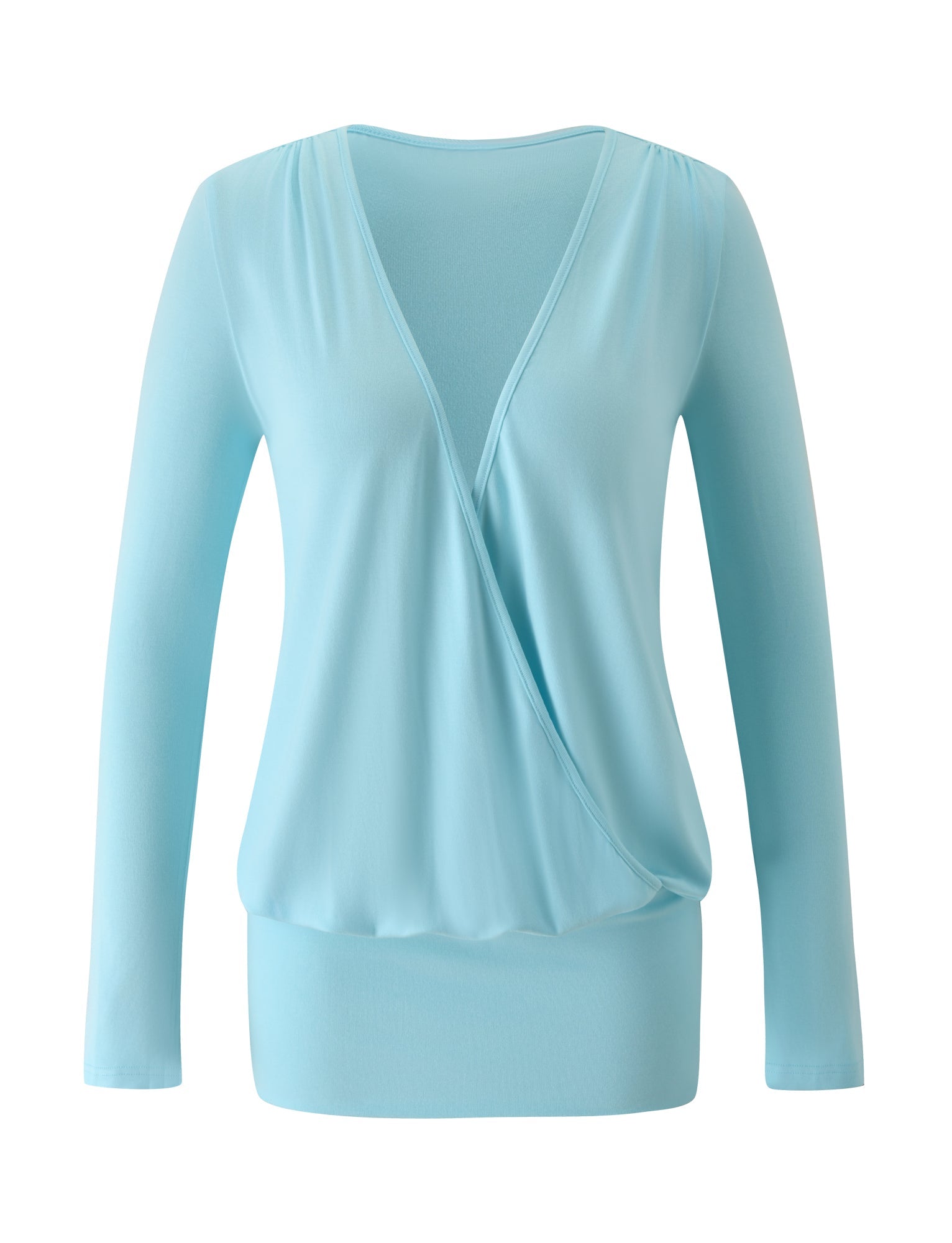 Introducing the FOXLEY MINI DRESS in Aqua Blue by TIGERMIST—a chic mini dress featuring long sleeves, a deep V-neckline, and a wrap-style front inspired by the timeless surplice silhouette. This dress is designed with a fitted waistband and crafted from soft, flowy fabric for an elegant yet comfortable look.
