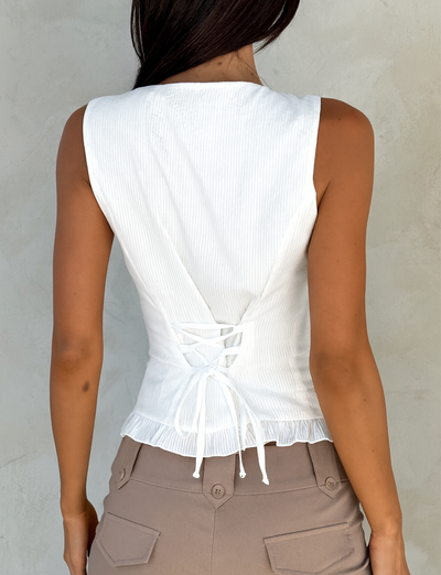 ANIYA KEYHOLE TOP - WHITE – Tiger Mist USA