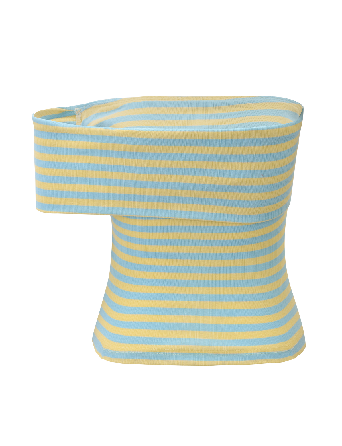 Pair the LISETTE TOP - YELLOW STRIPE by TIGERMIST with a wide-brimmed visor hat in light blue and yellow stripes for a chic, structured summer look. Perfect with off-the-shoulder styles and an open-top accessory.